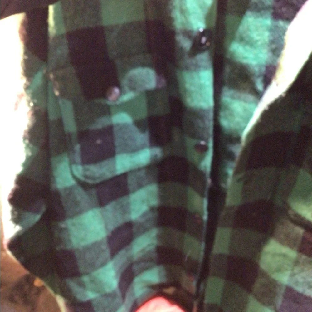 COOGI Black and Green CheckeredCanadian Wool Jacket